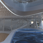 Close up pool - Unique Circle Yachts by Zaha Hadid Architects for Bloom+Voss Shipyards (visualisation Moka-Studio)