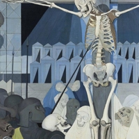 Paul Delvaux, Crucifixion, 1954 - Olio su tavola, Dim: 200 x 270 cm - Collezione privata � SABAM Belgium 2013 - Paul Delvaux Foundation, St-Idesbald-Koks�de, Belgio, photo Vincent Everarts, Bruxelles